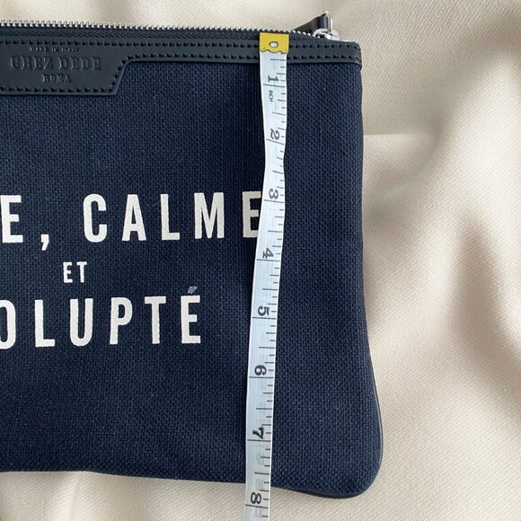 Chez Dede Canvas Pouch/Clutch in Black/Navy - Picture 2 of 6